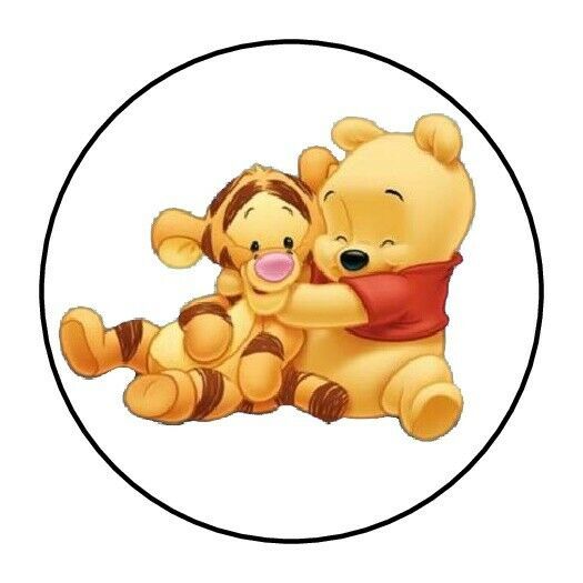 30 Baby Winnie The pooh and Tigger Envelope Seals Labels Stickers 1.5" Round