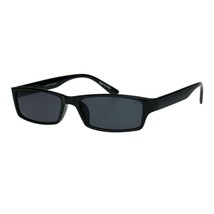 Pequeño Rectangular Gafas de Sol Marco Primavera Bisagra Unisex Negro UV 400 - £10.29 GBP