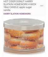 HomeWorx Candle Hot Cider Donut Harry Slatkin 4 wick 18oz Apple Sugar Va... - $32.20 CAD