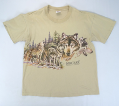 Vintage 90s Intercourse PA Nature Wolves Wolf Sz L Single StitchSan Sega... - $33.20