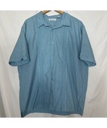 Cubavera Men&#39;s Geo Embroidered Panel Chambray shirt blue size XXL - $1,130.94 MXN