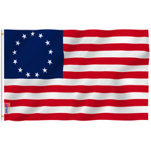 Anley 3x5 Ft Betsy Ross Flag US Flags American Revolution Patriotic 13 Star - £4.68 GBP