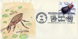 US 3354m FDC Bombardier Beetle insect hand-painted SMB Cachets ZAYIX 012... - £7.86 GBP