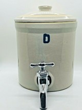 1930&#39;s Letter D Antique Water Faucet Dispenser Crock w/Lid Nappanee Water Filter - £53.94 GBP