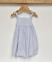 NWT Nordstrom Dress 18 Months Baby Girl White Blue Striped Cotton W/ Bloomers - $24.99