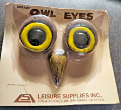 Vintage Ceramic Macrame Craft Owl Eyes &amp; Beak Beads - $9.99