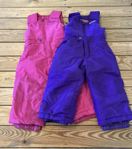 Snozu Toddler Set Of 2 Bib Overall snow pants size 2T Pink purple HG  - £39.10 GBP
