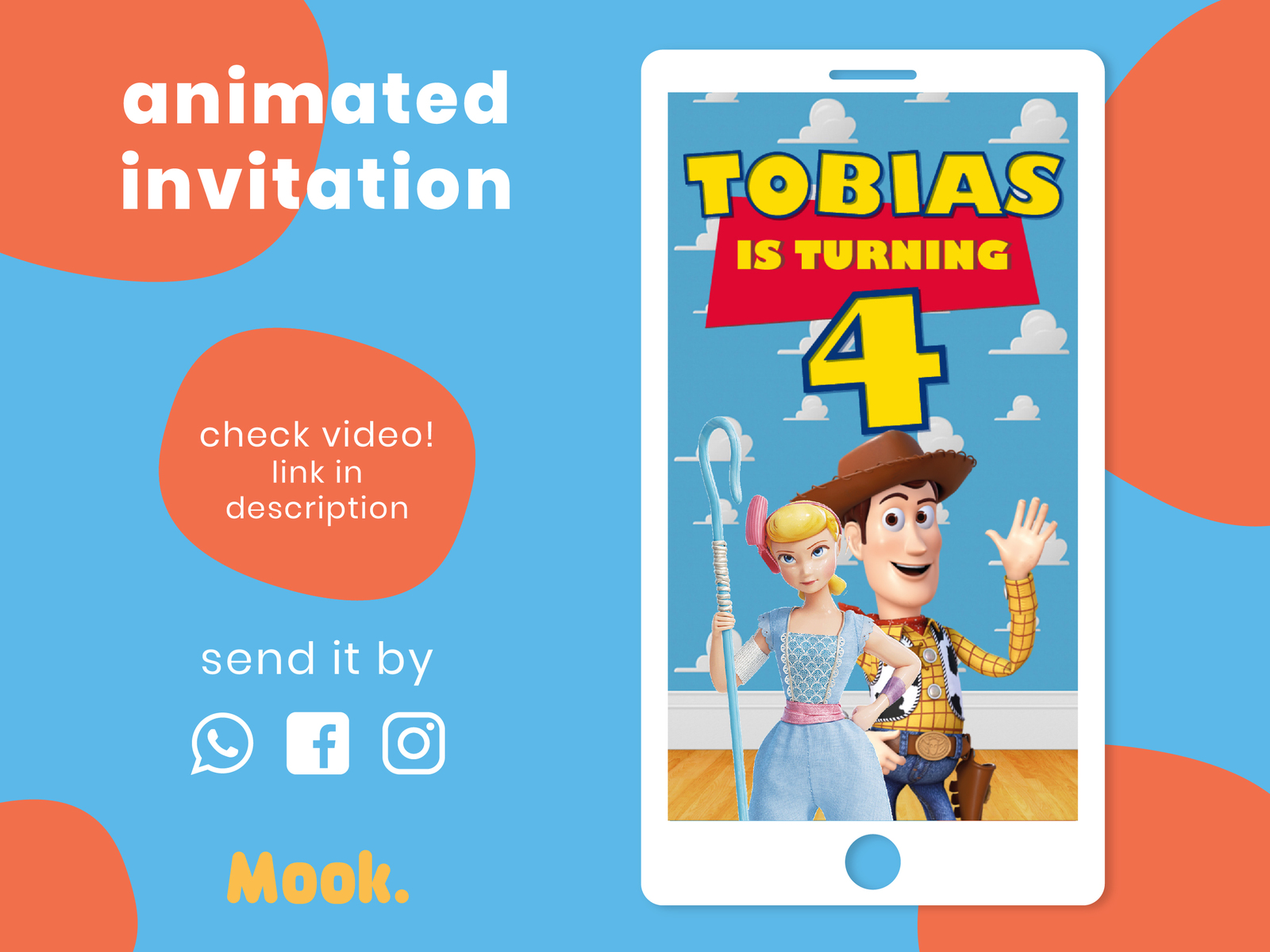 Primary image for Toy Story Video Invitation Animated, Toy Story Digital Birthday Invitation