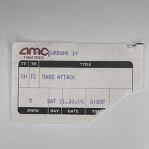 Mars Attacks 1996 Ticket Stub Vintage 90s Retro AMC Theater Tim Burton - £11.22 GBP