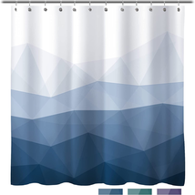 Sunlit Designer Popular Shower Curtain, Ombre Blue Fabric Contemporary Shower Cu - £20.11 GBP