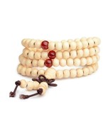 Stretch Wrap Mala Bracelet 108 6mm Bead Beautiful Natural Wood Prayer Bu... - €3,45 EUR