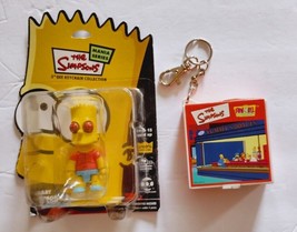 2 Vintage The Simpsons Mania Series 3&quot; Qee Keychain Fly Bart, NEW, Mini Puzzle - £12.50 GBP