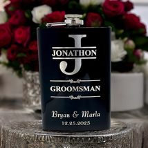 Split Letter Monogram Wedding flask for Groomsman Best Man Gifts PERSONA... - £13.29 GBP+
