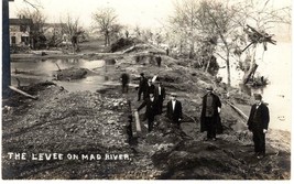 1913 Original Real Photo Post Card Dayton Ohio Flood - The Levee on Mad ... - £18.69 GBP