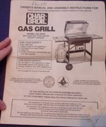 Vintage Char Broil Gas Grill Owner’s Manual - $2.99