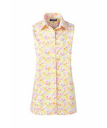 Lands End Women&#39;s Plus Sleeveless No Iron Shirt White Paisley New - $947.30 MXN