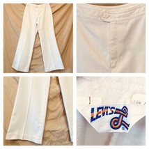 Levis White Pants 27x28.5 Vintage 70s Wide Leg Cursive L Big E Bell Bottom P1 - £39.07 GBP