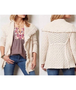 Anthropologie Angel of the North Cream Fringe Cardigan Sweater Size XS - £30.73 GBP