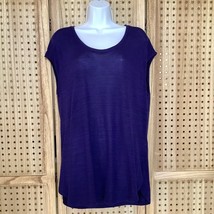 Ava &amp; Viv Top Woman Size 1X Navy Short Sleeve Round Neck Lightweight Shirt - $11.88
