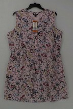 Original Nicole Miller Dress SZ XXL Pink Print Sleeveless Button-up V-ne... - £11.98 GBP