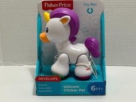 Fisher-Price Unicorn Clicker Pal Toy White Ages 6 to 36 Months NEW - $6.44