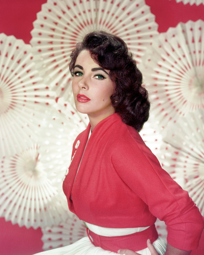 Elizabeth Taylor 16x20 Canvas Giclee gorgeous 1950's portrait in red top - £55.39 GBP