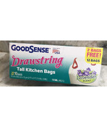 Goodsense 12 Drawstring Tall Kitchen Bags 13 Gallons-Lavender Scent.New-... - $12.75