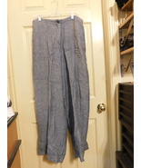 Flax 100% Linen Blue/gray Pants M - £11.28 GBP