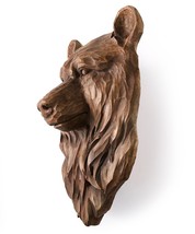 Bear Head Wall Plaque Brown Resin 13.8" High Wall Weathered Wild Animal Textured image 2