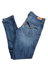 Levis 524 Too SuperLow Stretchy Blue Skinny Jeans Low Rise Size 7S 30x29 - $19.68