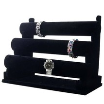 Black Velvet T-Bar Jewelry Rack Bracelet Necklace Stand Organizer Holder Display - £13.25 GBP
