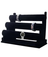 Black Velvet T-Bar Jewelry Rack Bracelet Necklace Stand Organizer Holder... - £13.27 GBP
