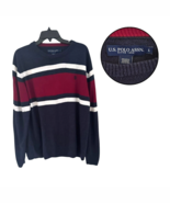 U.S. Polo Assn. Men&#39;s Large Navy Red White Colorblock Knit Sweater Pullover - $381.37 MXN