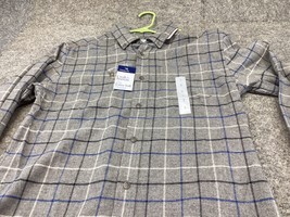 Croft &amp; Barrow Flannel Shirt Mens Small Window Pane Plaid Extra Soft But... - £18.68 GBP