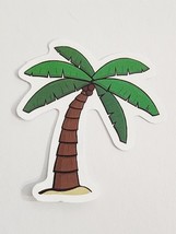 Single Cartoon Palm Tree in Sand Multicolor Cute Sticker Decal Embellish... - $2.42