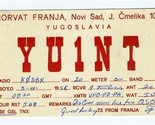 YU1NT QSL Card Novi Sad Yugoslavia 1958 - $10.89
