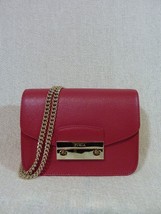 NWT FURLA Ruby Red Saffiano Lthr Mini Julia Chain Cross body Bag $298 - £206.23 GBP
