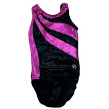 Snowflake Designs Girls Gymnastics Leotard Black/Fuschia Pink Medium - £13.53 GBP
