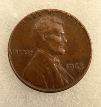 1965 no mint mark penny with rare L"iberty &amp; "WE Trust" to edge of coin ... - $245.52