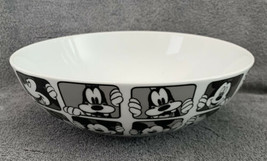 Disney All Over Mickey Mouse &amp; Goofy 9.5&quot; Large Serving Bowl Black Gray ... - £23.42 GBP