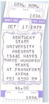 Vintage Isaac Hayes Ticket Stub Octobre 17 1975 Frankfort Ky Inutilisé U... - £40.15 GBP