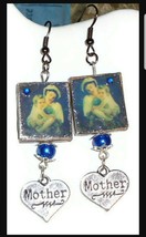 Mothers Day or new mom-to-be - Beaded blue pearl MOTHER dangle...scrabble tile. - £8.70 GBP