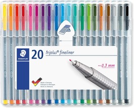 Staedtler Triplus Fineliner, 0.3Mm Metal-Clad Tip, Ergonomic, 334 Sb20 - $30.94