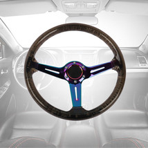 Universal 350MM Deep Dish Vip Black Crystal Bubble Steering Wheel Neo Spoke - £56.71 GBP