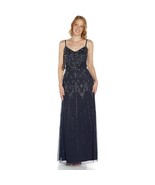 Adrianna Papell Women&#39;s Beaded Blouson Gown, Navy, 10 NWT - £111.05 GBP