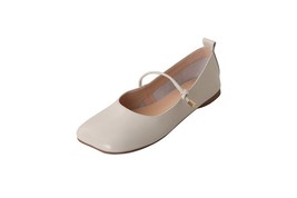 Mary Janes Shoe Ladies Split Leather Simple Flats For Daily Square Toe Green Col - £91.18 GBP