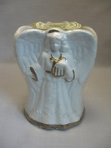 Angel Candle Stick Holder W/Candle French Vanilla 3 Sided Hermitage Pott... - $6.95