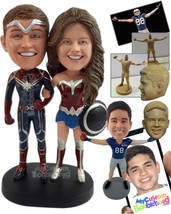 Personalized Bobblehead Super powerfull looking couple ready to defend the world - £125.08 GBP