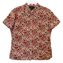 Carole Little Sport Vintage 1980’s Womens M Floral Short Sleeve Button Up Shirt - £17.54 GBP