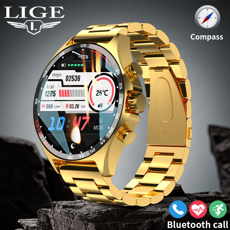 LIGE 2023 Smartwatch for Porsche Smart Watch Men Digital Watches Outdoor Sports - £1,192,293.42 GBP+